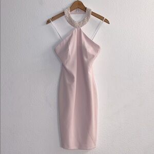 New Karl Lagerfeld Ros Pearl / Halter Neck Dress Size 0